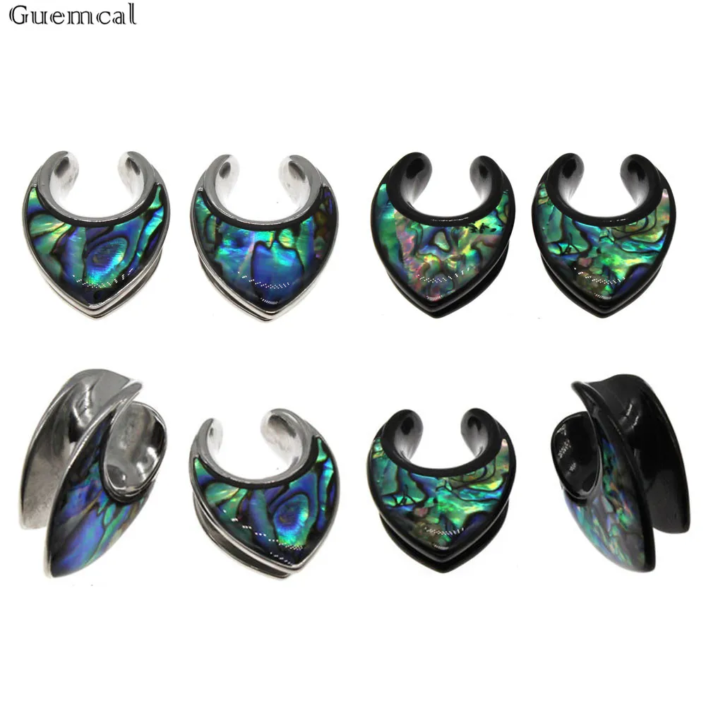 

Guemcal 1Pair Stainless Steel Ear Plug and Tunnel Flesh 8-25mm Saddles Ear Weight Ear Tunnel Ear Gauges Piercing Body Jewelry