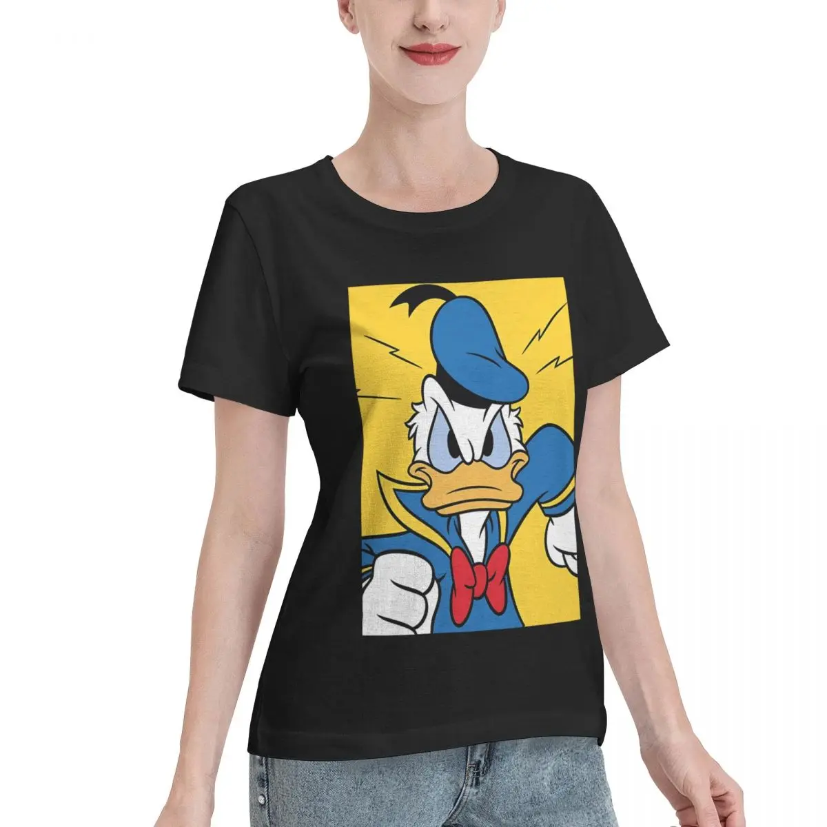 Модные топы Женская Базовая футболка с коротким рукавом женская одежда Disney