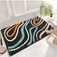 bathroom doormats modern simple style striped pattern carpet home polyester absorbent tpr non slip sole mat washable bedroom rug