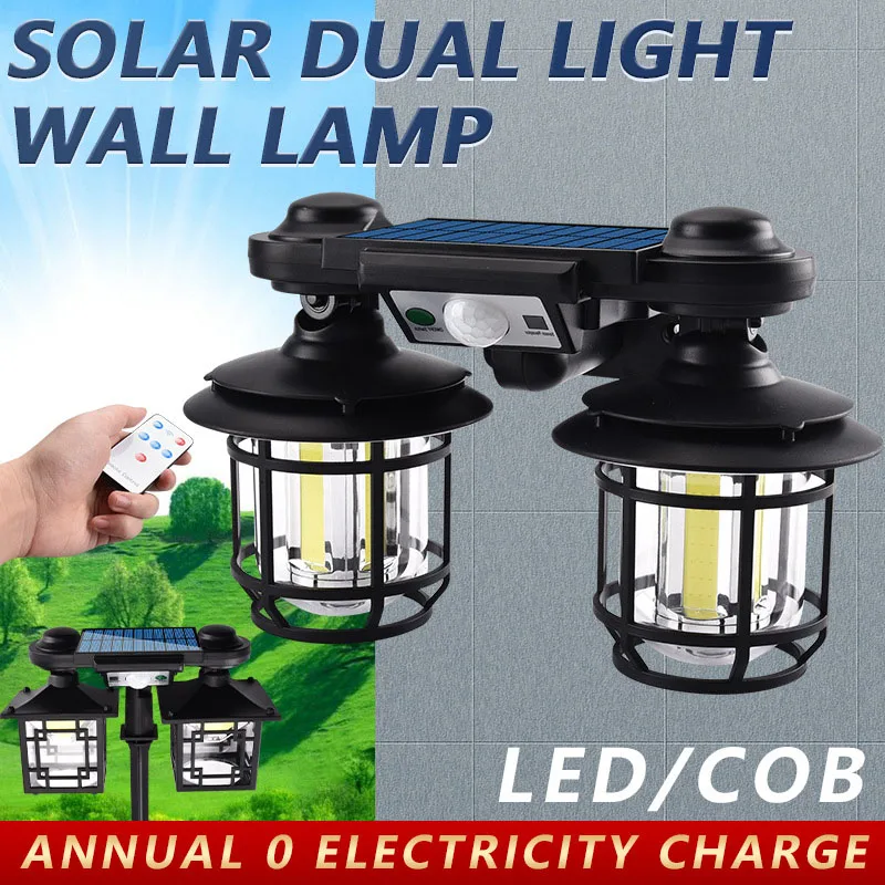 

Dual Purpose Solar Pendant Light Outdoor Waterproof Floor Mounted Sensor Remote Control Split COB Solar Lights Courtyard Garden