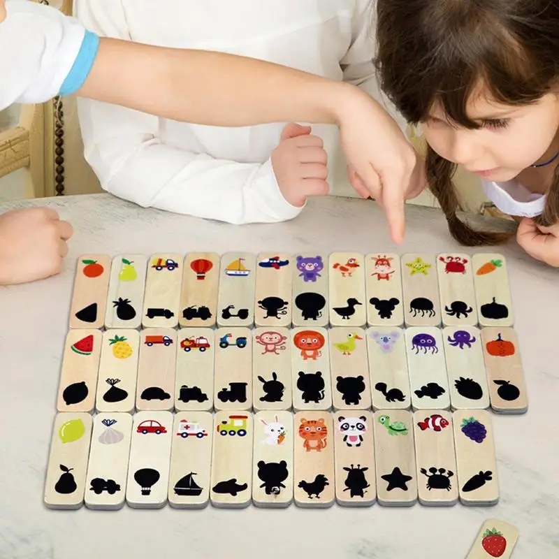 Деревянная игрушка Монтессори для детей фигурка животного фрукты тени