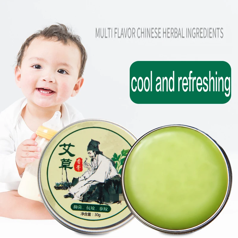 

Оригинальная Мятная полынь, охлаждающая лампа, 30 г, для защиты от комаров, головокружения, снятия головной боли, мазь, возможна для детей