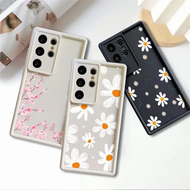 Чехол для телефона Samsung Galaxy S24 S22 S21 Ultra A13 чехлы S20 FE S23 S24plus S21fe 12C модные милые цветы