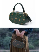 mori style animal print shoulder handbag artistic fresh niche design bag original retro crossbody wooden bag