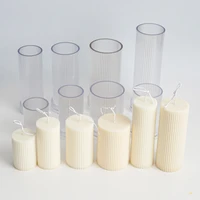 1pcs pinstripe round fine tooth cylindrical candle plastic mold striped candle pc acrylic plastic mold candle making kit mold