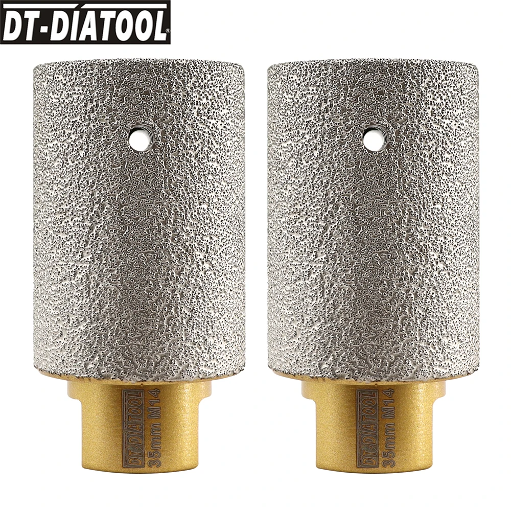 

DT-DIATOOL 2pcs/set Dia35mm Vacuum Brazed Diamond Finger Bits With M14 Connection For Granite Porcelain Diamond Miiling Bits