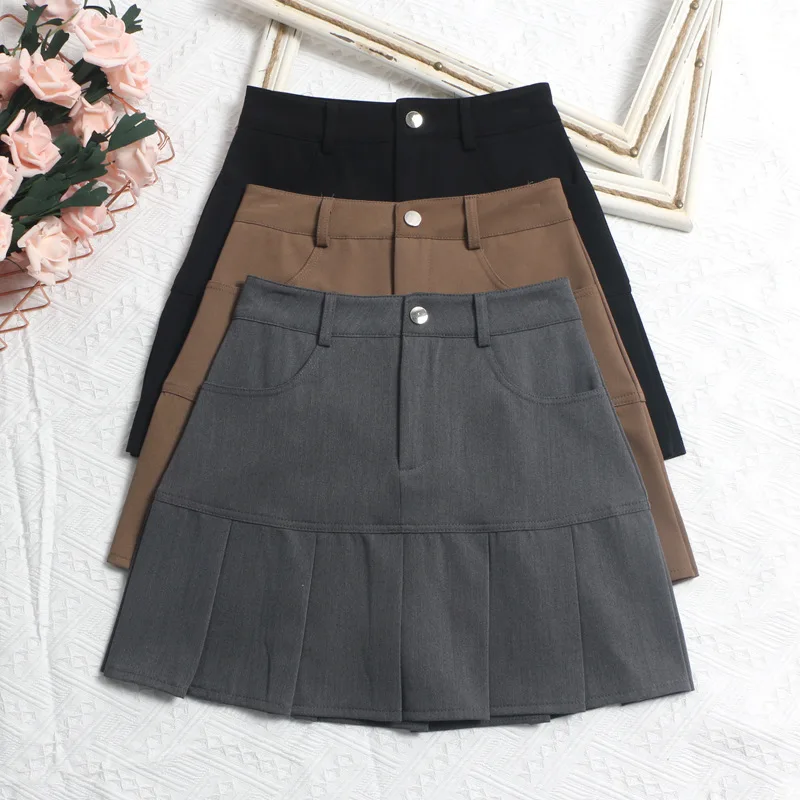 

2023 High Waist Pleated Skirt Women's Design Sense Niche Short A Word Short Skirt JK Hot Girl Summer New Puffy A-Line Skirts