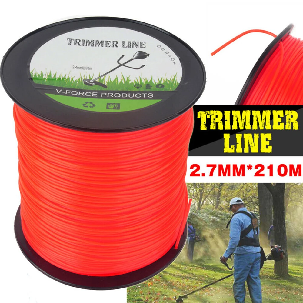 210m Lawn Mower Rope Trimmer Line 2.7mm Cord Brushcutter Spare Parts Garden Tool Grass Trimmer Cutting Line Round Green