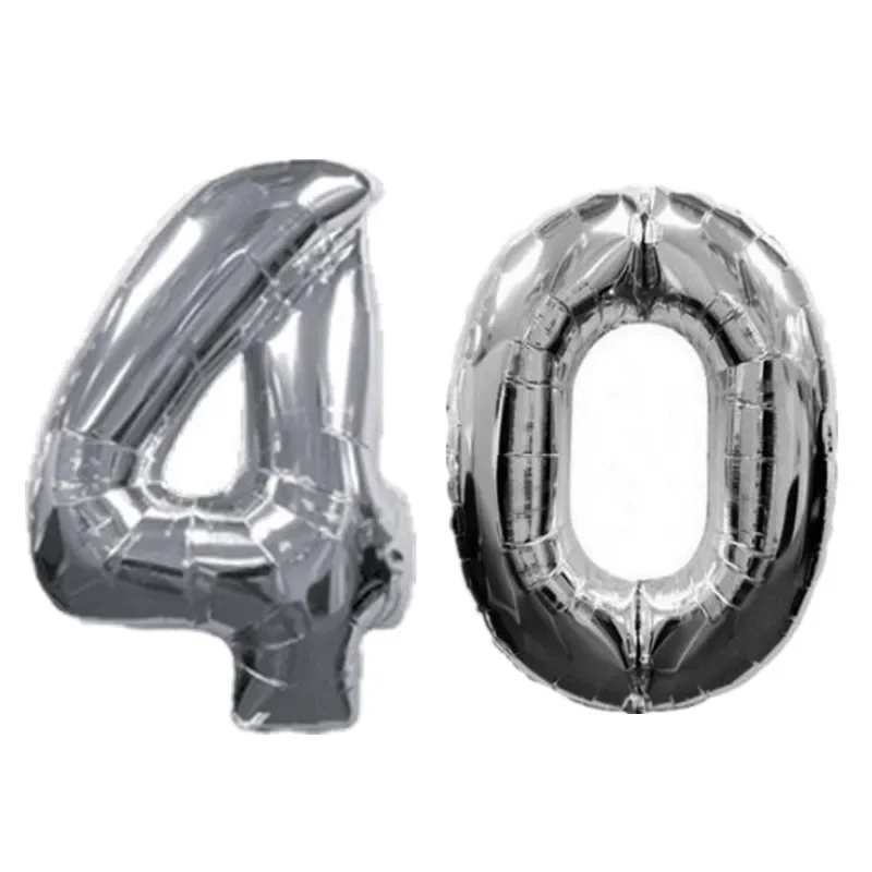 

Фольгированные шары 32 дюйма, набор из 2 шт., золото/серебро, 10-90 лет