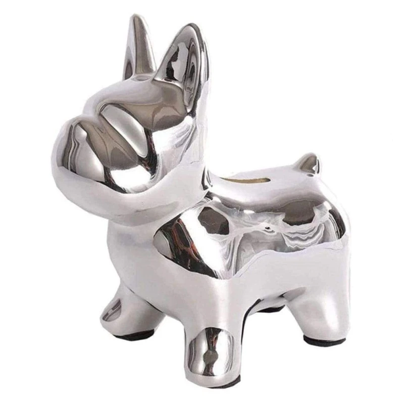

French Bulldog Statue Sitting Ceramic Dog Figurine Piggy Bank Ceramic Crafts for Home Living Room Garden Decoration Ornament