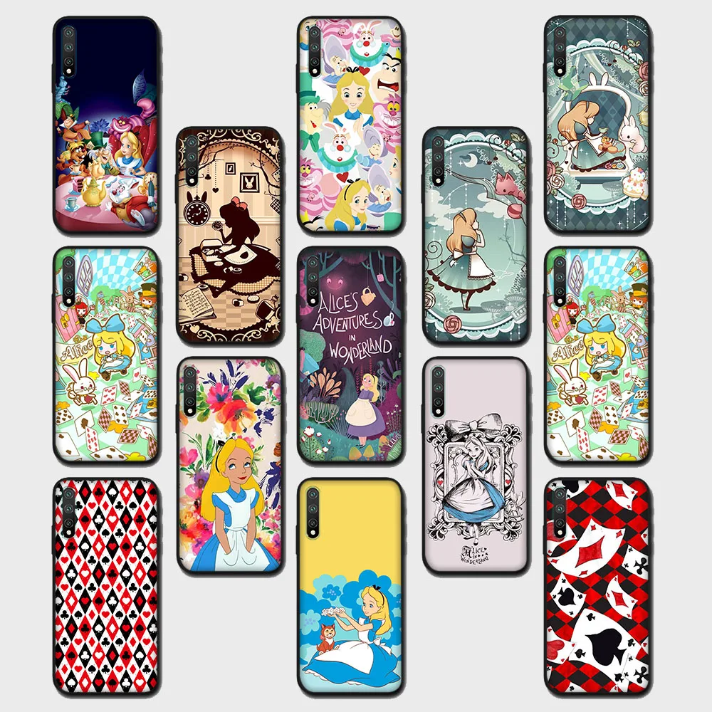 

Alice in Wonderland Black Case for OPPO Reno10x Zoom 2 2F 2Z 4 3 4 5 4Z 4F Lite 5Z 5K 6Z 7Z Pro Plus