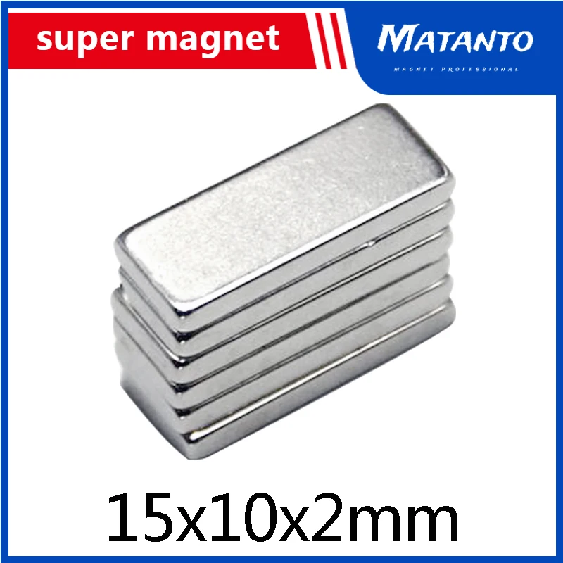 

20/50/100/200/300/500pcs 15X10X2 mm Bulk Sheet Neodymium Magnetic 15mm*10mm Strong NdFeB Magnets 15x10x2mm Block Rare Earth