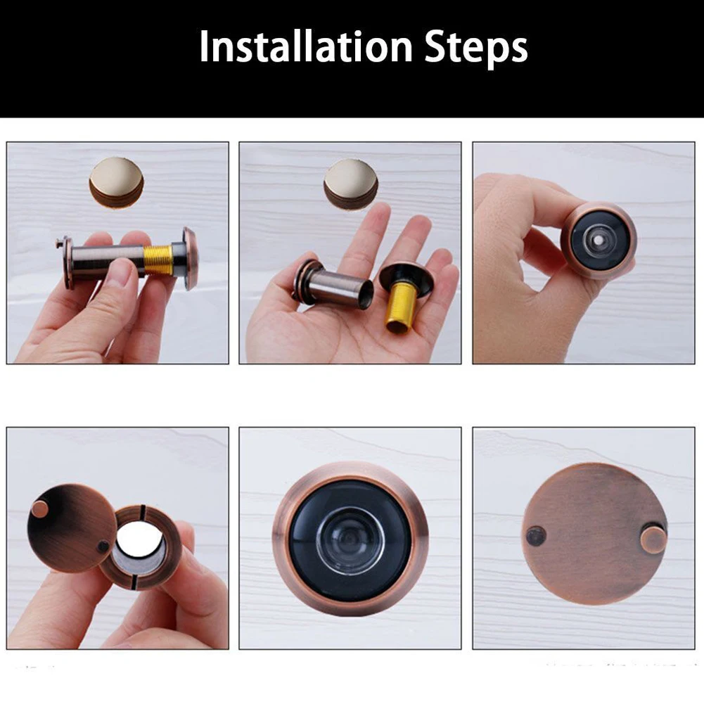 

Door Peephole Door Viewer Furniture Hardware 200 Degree Adjustable Glass Lens Eye Sight Hole Wide Angle Viewer