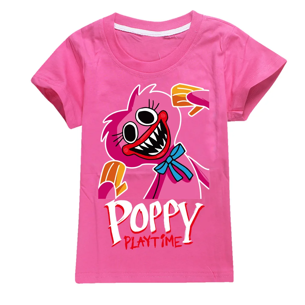 

Poppy Playtime Boys Print T Shirt Cartoon Short Sleeve Summer Kids Girls Casual O-Neck Top Children Clothes 2-14Y