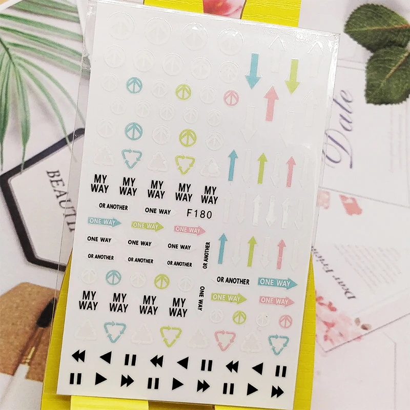 

3D наклейки для ногтей играть со стрелками бриллиантового дизайна нейл-арта украшения из фольги наклейки маникюрные аксессуары, декоративн...