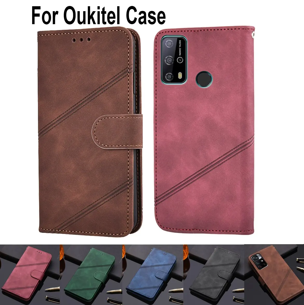 

Luxury Flip Leather Phone Case For Oukitel K3 C10 C13 C15 C16 C17 C11 C12 K8 C8 K3 K5 K6 Pro C12 Plus Stand Protect Cover Hoesje