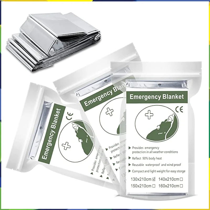 Emergency Rescue Blanket Camping Survival First Aid Military Rescue Kit