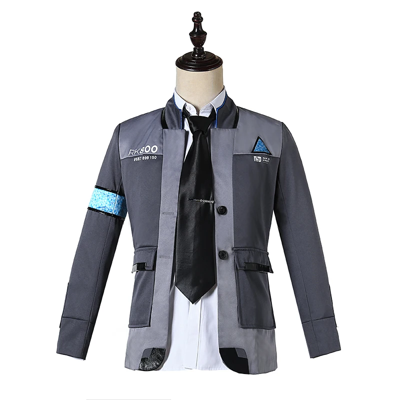 

Ролекос игра Детройт стать человеком Косплей костюмы одежда Коннор RK800 Костюм Униформа куртка рубашка галстук для мужчин