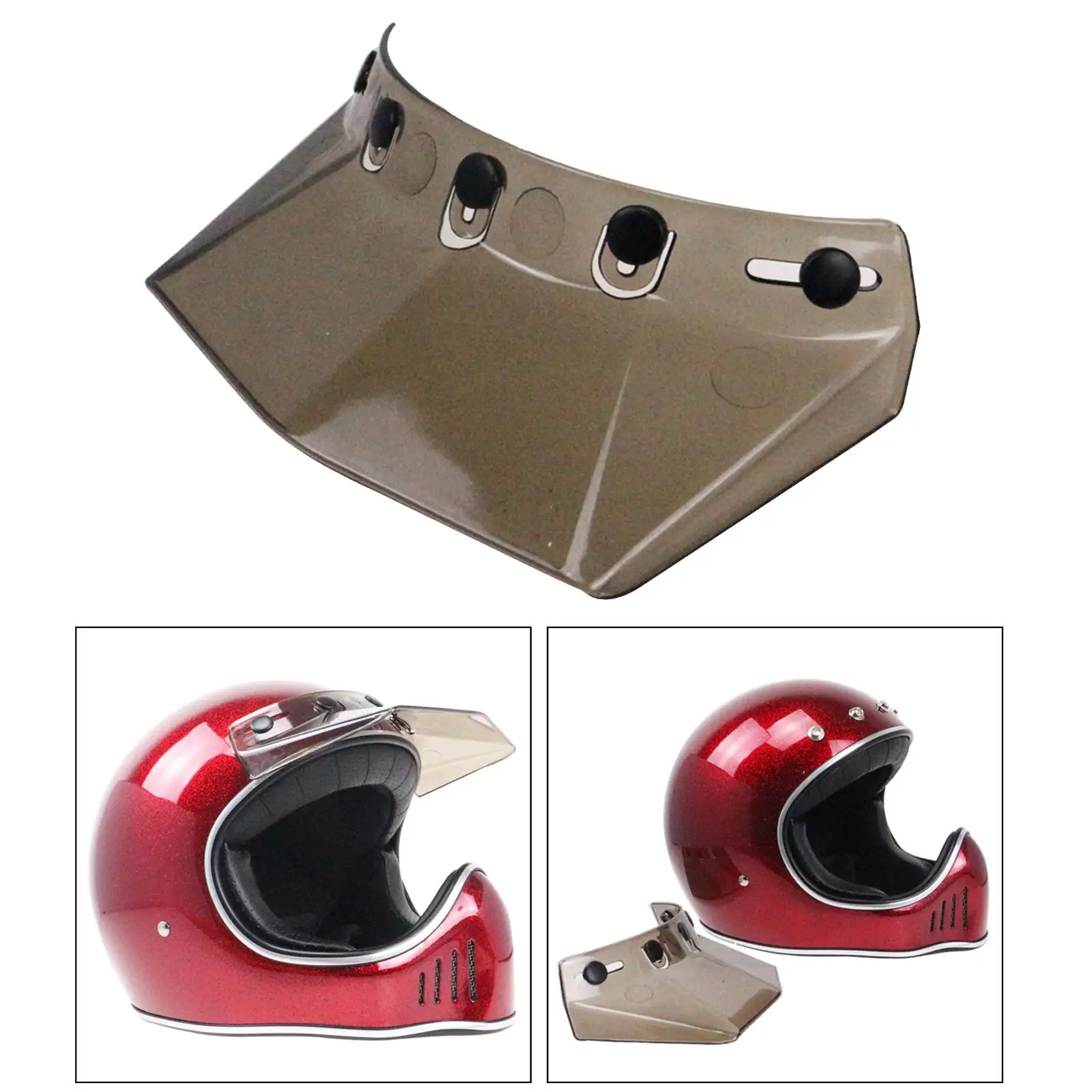 

2Pcs 5 Snap Adjustable Sun Visor Peak for Motorcycle Easy Install