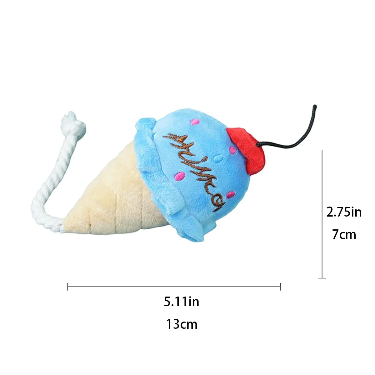 Плюшевая игрушка в форме мороженого для собак которая издает звуки