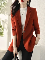 spring and autumn leisure temperament women blazers and jackets fashion women suit coat notched blue black top