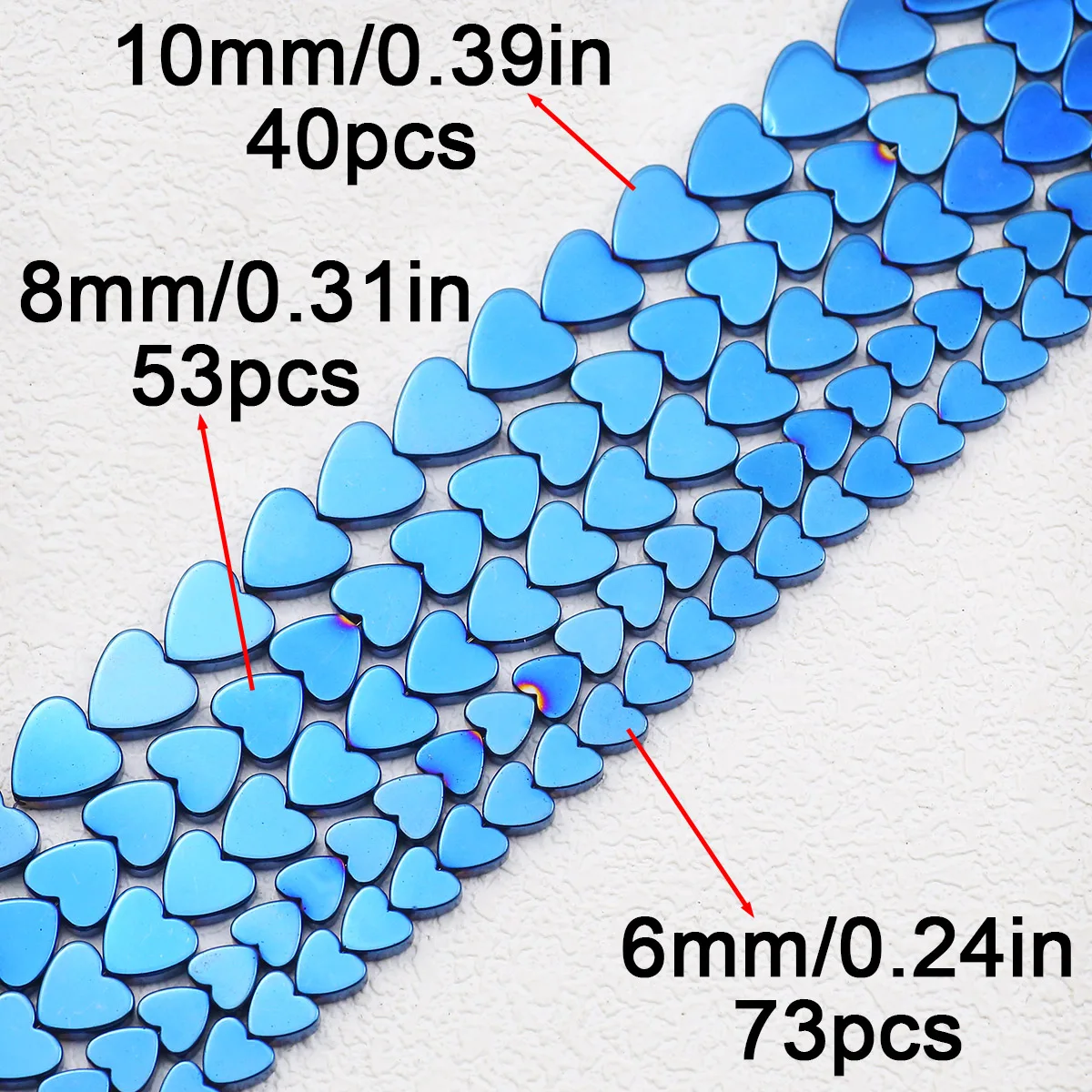 Синий персик сердце гематит вертикальное отверстие разделитель свободные