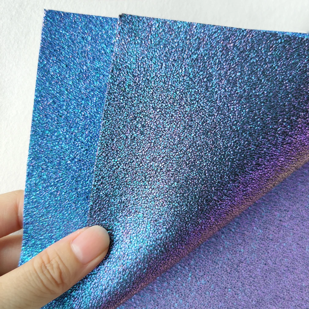 

Magic Bright Color Burst Crack Holographic Faux Leather Sheets PU for Earring Shoes Handbags Keychain Decor DIY Crafts 30x135cm