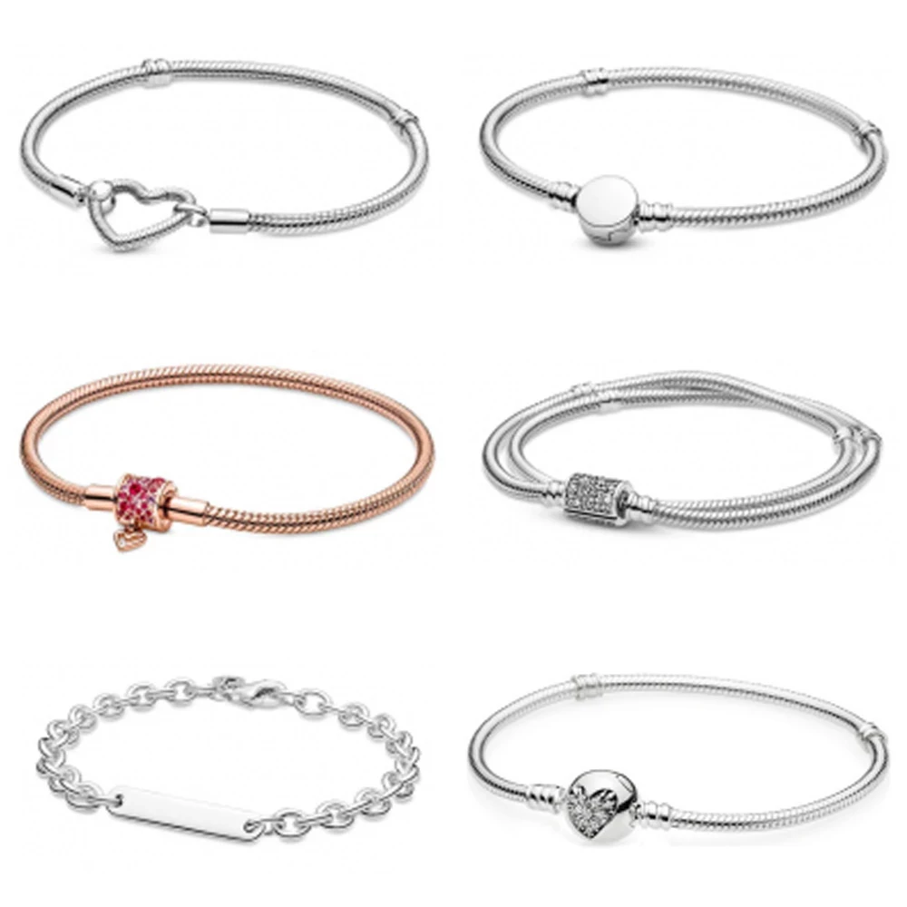 

NEW 2021 100% 925 Sterling Silver Autumn Series Collect Bangle Bracelet Fit DIY Europe Women Original Fashion Jewelry Gift