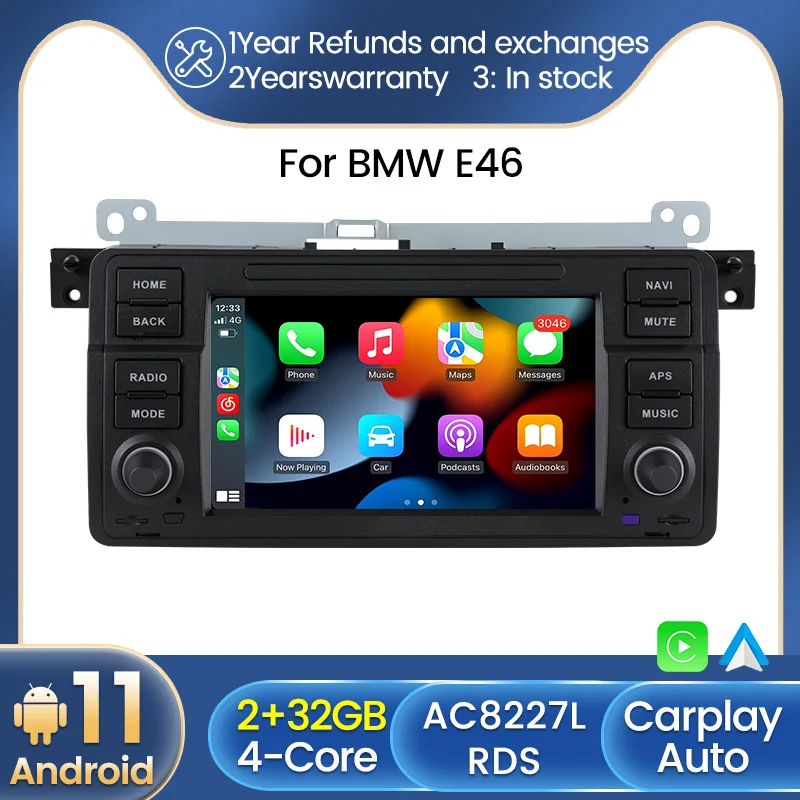Автомобильный мультимедийный плеер 2 Din Android 11 0 4G Lte GPS Navi для BMW E46 M3 318i/320/325/330/335 Rover 75