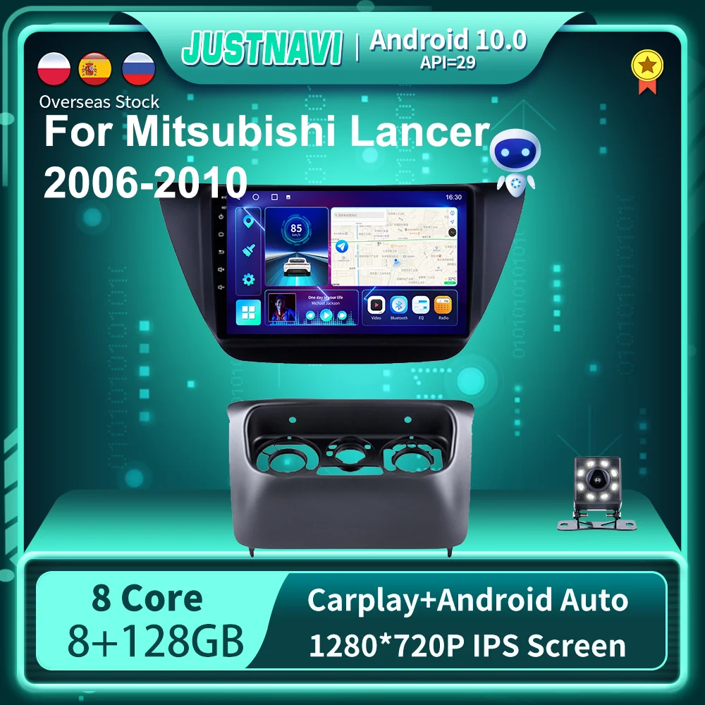 

Автомобильный радиоплеер JUSTNAVI, 2din, Android 10, для Mitsubishi Lancer 2006-2010, головное устройство Multimidia, видео, 4G Carplay, GPS-навигация, 4G
