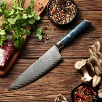 8 inch chef knife damascus japanese vg10 steel blade kitchen knives resin wood handle sharp meat vegetable slicer cutter tools