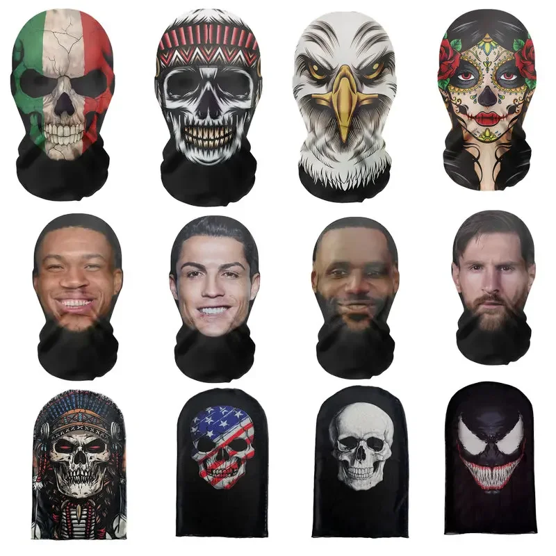 3D маска для лица унисекс в европейском и американском стиле накладная шапочка