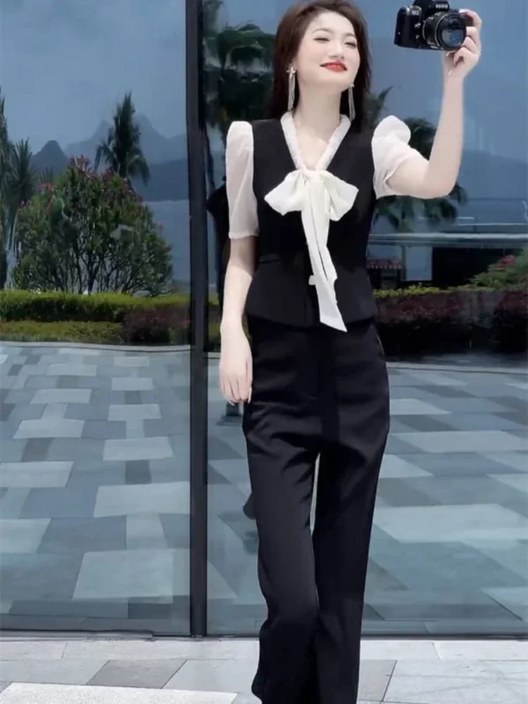 Брюки женские Профессиональный топ и брюки комплекты для женщин из 2 предметов