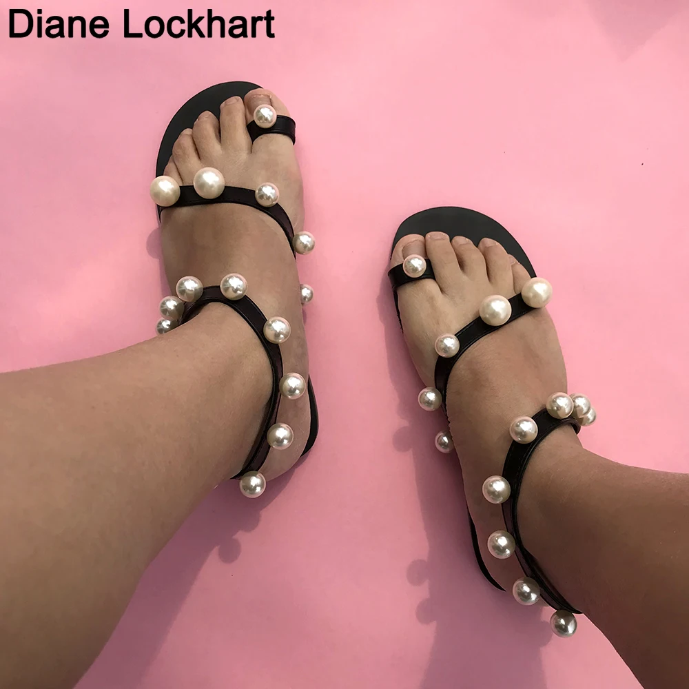 

2023 Summer Women Flat Shoes Bohemian Gladiator Roman Sandal Beaded Straps Sandalias Mujer Black Apricot Female Beach Shoes34-43