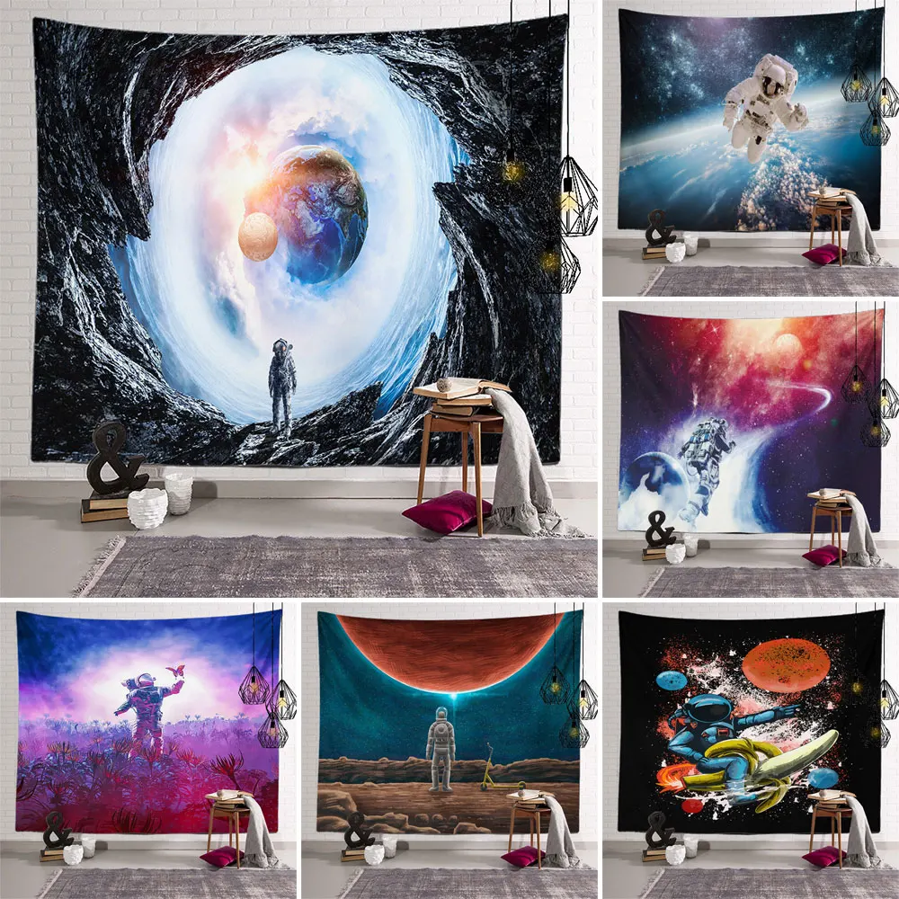 

Hippie Space Astronaut Home Decoration Art Tapestry Hippie Bohemian Decoration Psychedelic Scene Background Cloth New Style