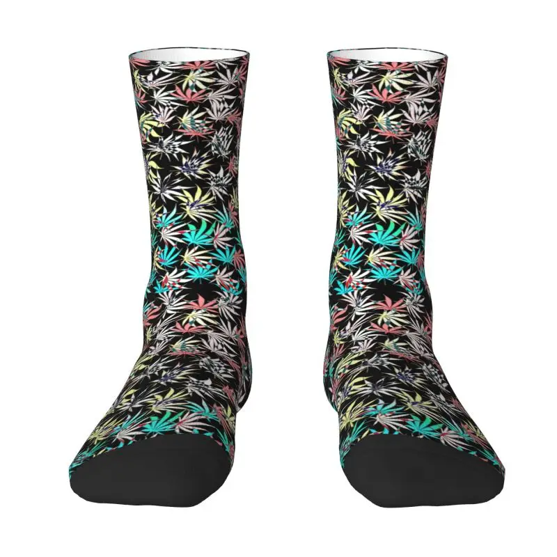

Hemp Leaves Men's Crew Socks Unisex Fashion Weed Leaf Spring Summer Autumn Winter Dress Socks
