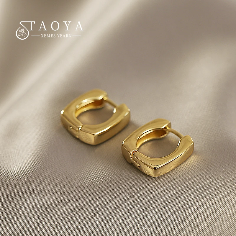 

European and American style Simple Geometric Square Metal Earrings 2022 New Jewelry Daily Accessories For Woman‘s Anti Allergy