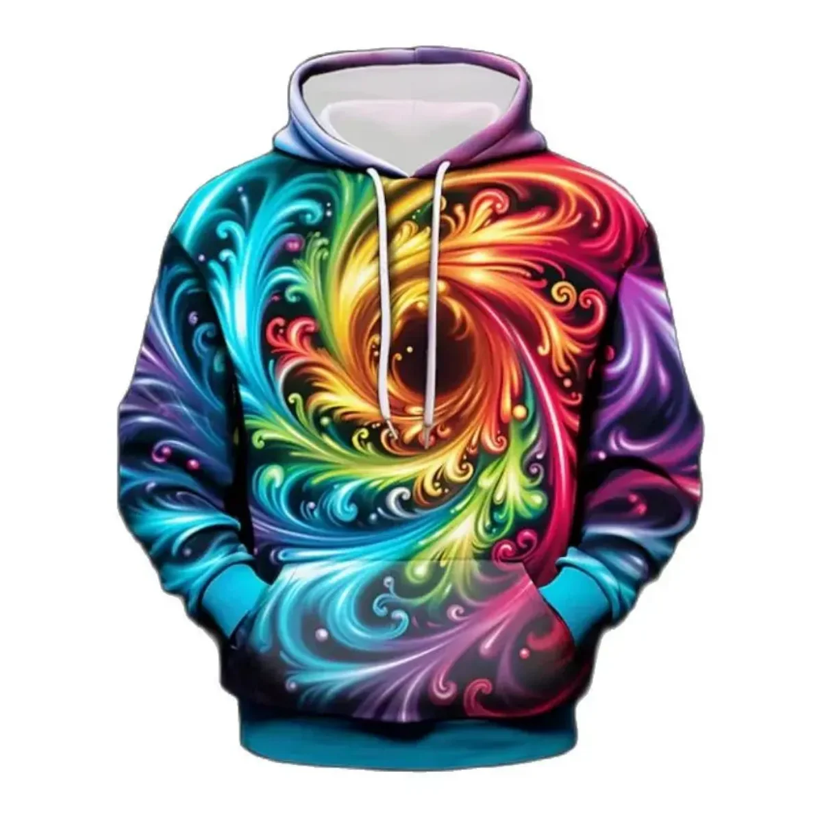 

3D Colorful Painting Hoodie men Fashion Oversized Hoodies men Sweats Coat Pullover mens Clothing Coat Autumn and winter 2024 New