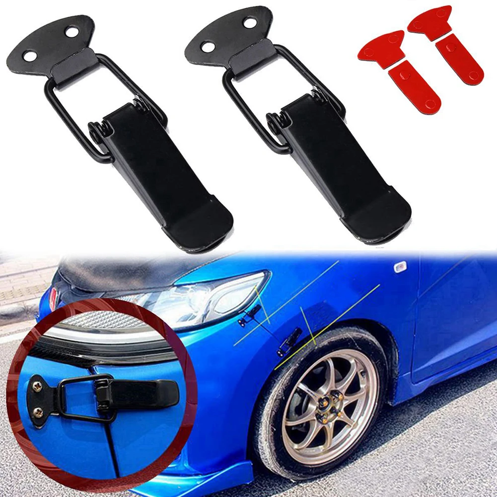 

2Pcs metal Car Bumpers Trunk Fender Hatch Lids Release Fasteners Kit Hood Pin Lock Clasp Clip Kit for Car Vehicle Accessories