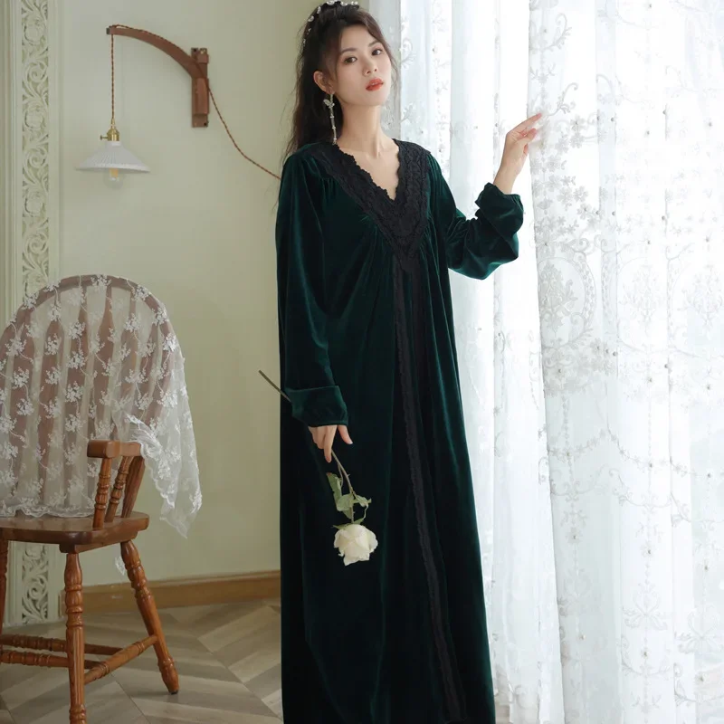 Викторианский бархатный халат в винтажном придворном стиле королевский пеньюар