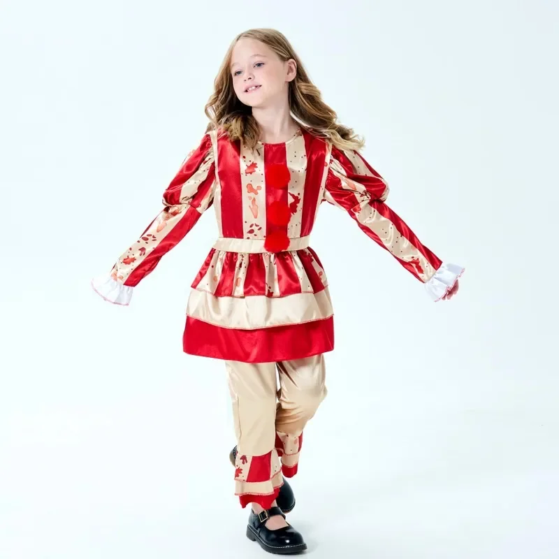 Детское платье для косплея девочек воротник клоуна из ужасов карвинальный