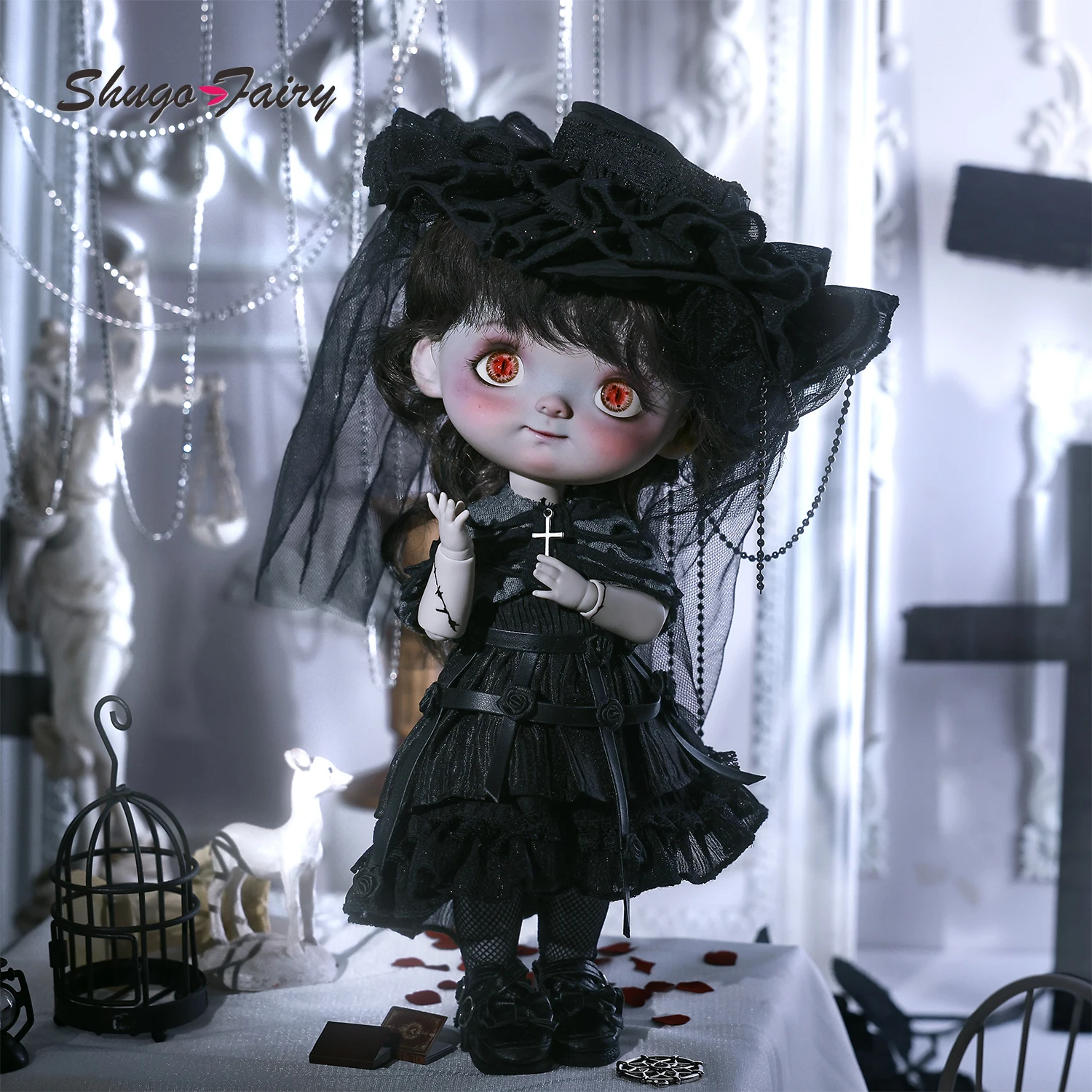 ShugaFairy Meng 1/6 Bjd куклы Sacrificial Maiden Большая голова Ужас Ночь Готическая Дева