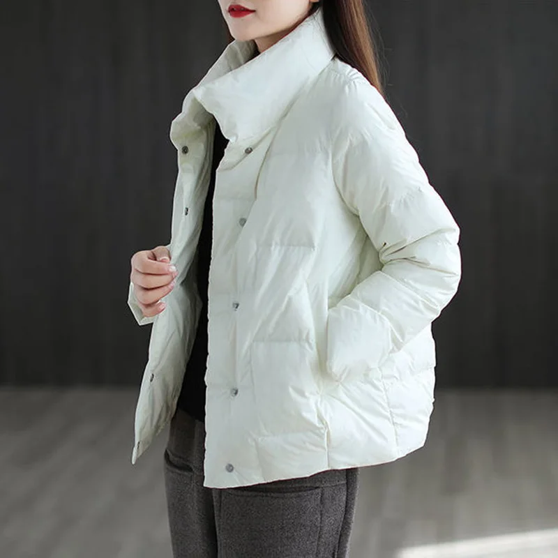 2021 New Stand-Collar Cotton Jacket Women Parkas Winter Loose All-Match Thick Warm Parka Padded Short Snow Coat Female Outerwear
