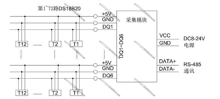 Фото Модуль сбора данных RS485 MODBUS для 8-72-канальных датчиков температуры DS18B20 №4