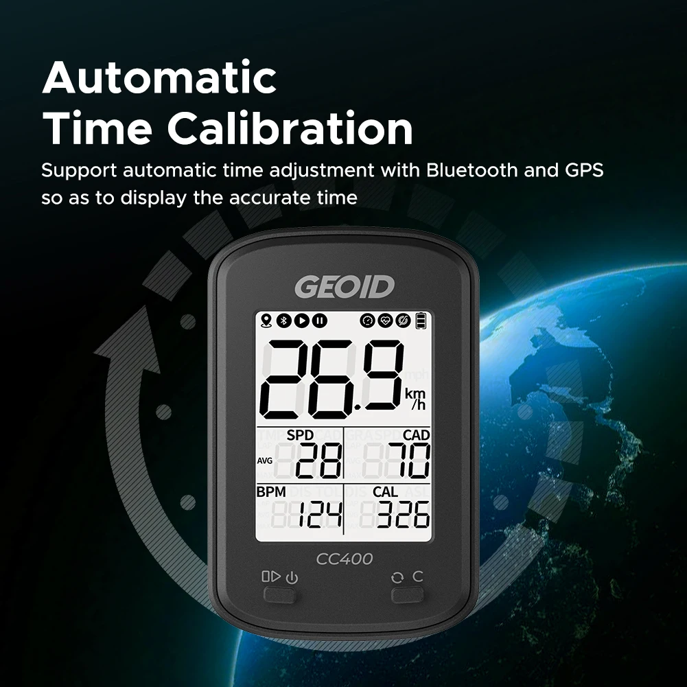 Велосипедный смарт-компьютер GEOID CC400 беспроводной водонепроницаемый GPS-спидометр