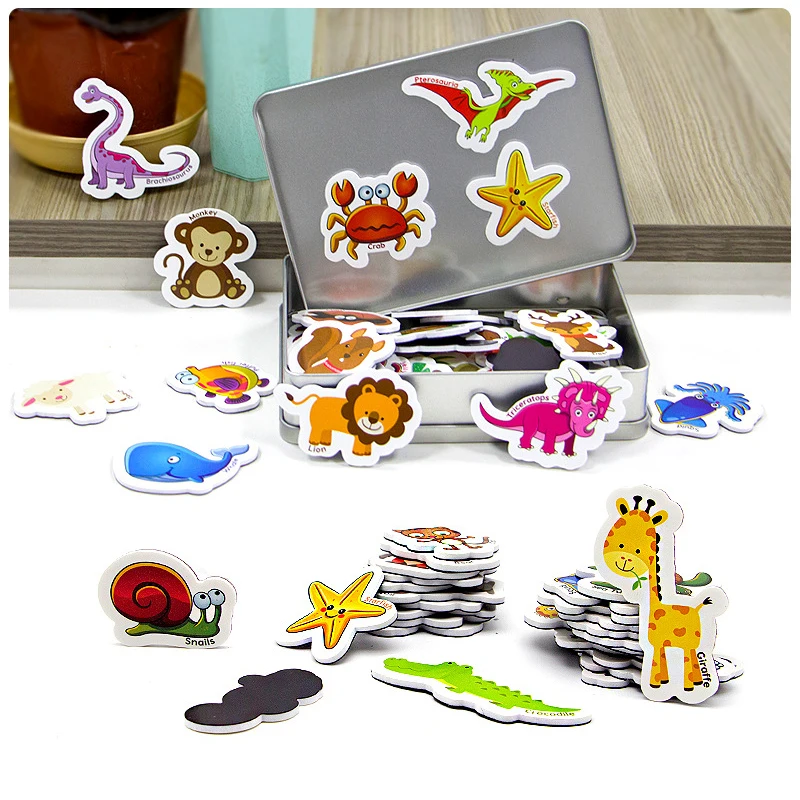 Креативные Мультяшные магниты на холодильник для детей зоопарк фотомагниты