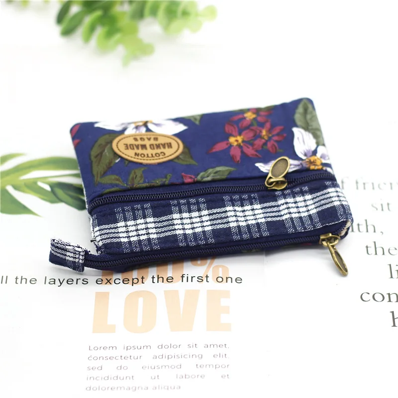 Cotton Fabric Coin Purse Women Card Wallet Small Change Bag Retro Canvas Female Hand Purses Pouch Carteras Para Mujer Wallet images - 6