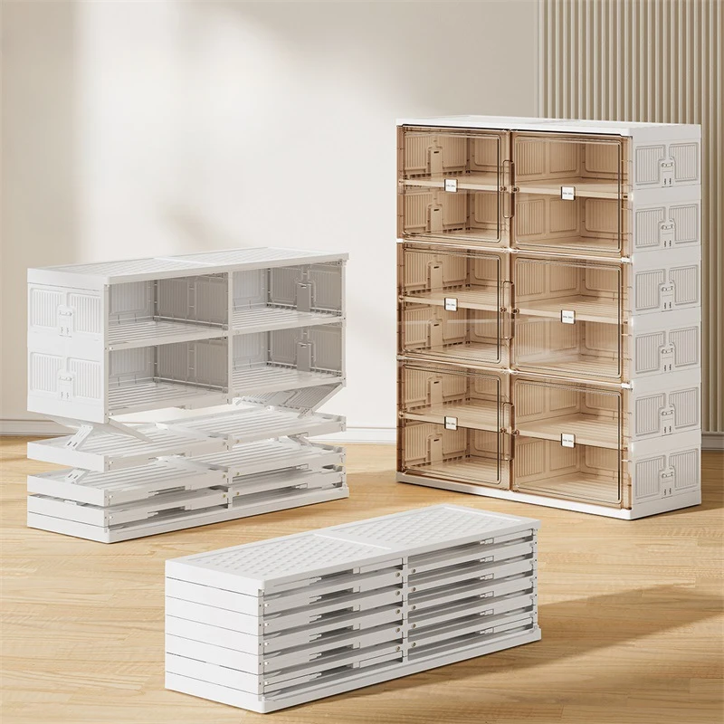 

Super capacity Shoe Boxes Thickened Dustproof Shoes Storage Box Home Organizer Superimposed Combination Shoe Cabinet Collapsible