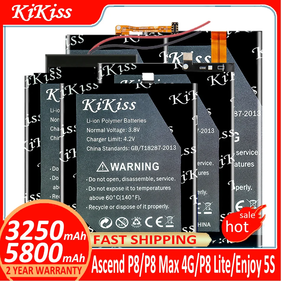 

KiKiss Battery For Huawei Ascend P8/P8 Max P8Max 4G/P8 Lite/P8Lite/Enjoy 5S/W0E13/T20/GRA-L09/UL00/CL00/TL00/TL10/UL10 batteries