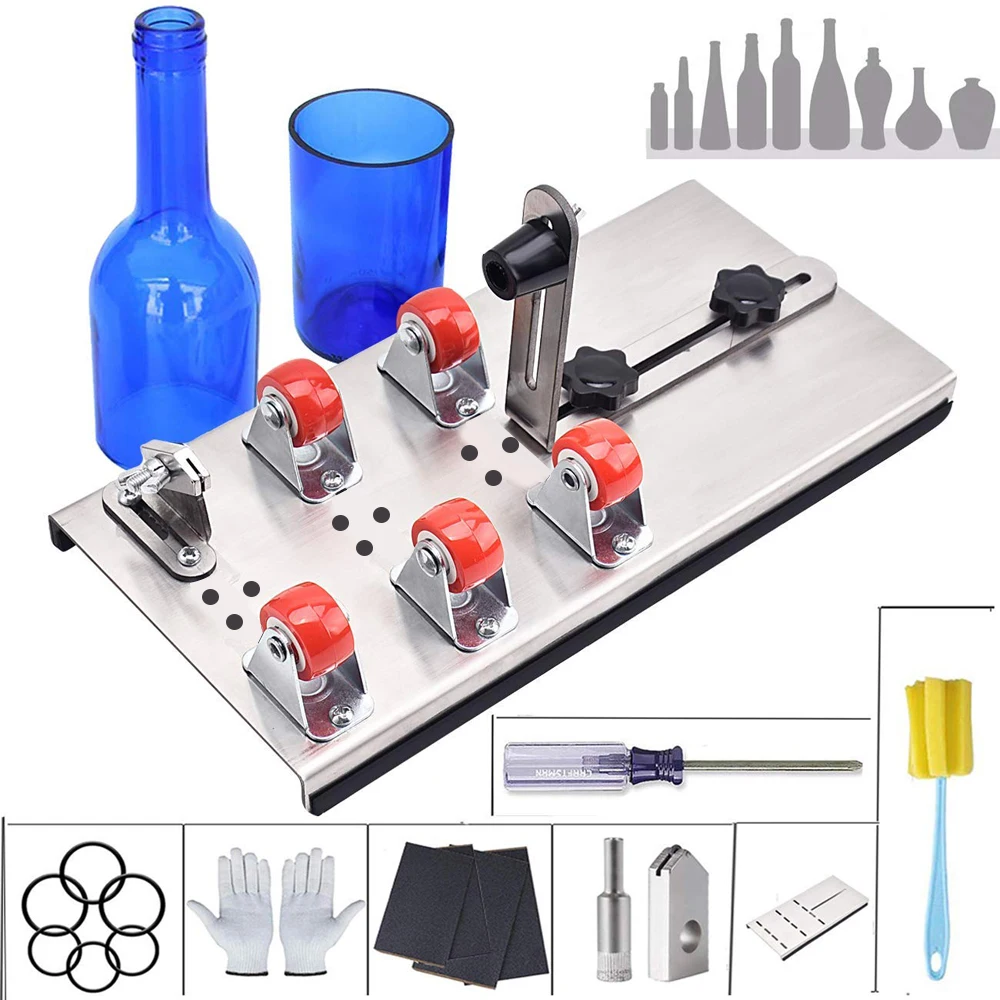 

DIY Glass Bottle Cutter Adjustable Sizes Metal Glassbottle Cut Machine for Crafting Wine Bottles Household Cutting Tool